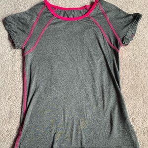 Gray and Pink Workout Top